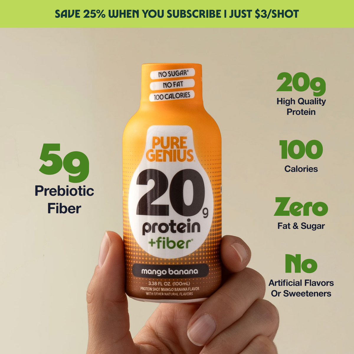 Pure Genius Protein + Fiber Shot
