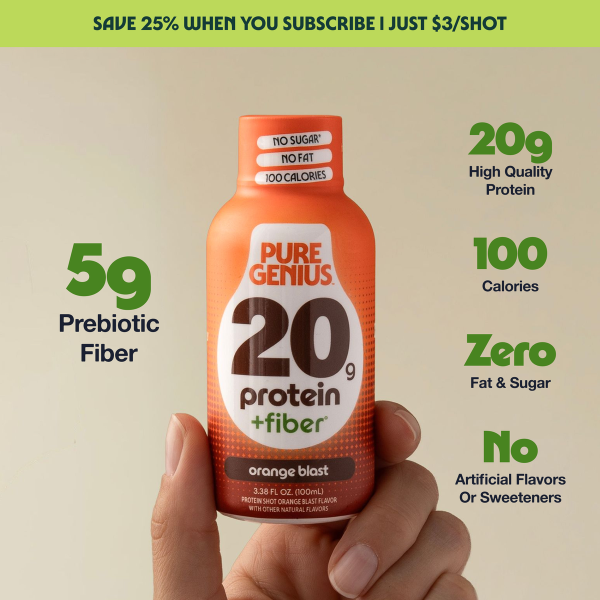 Pure Genius Protein + Fiber Shot