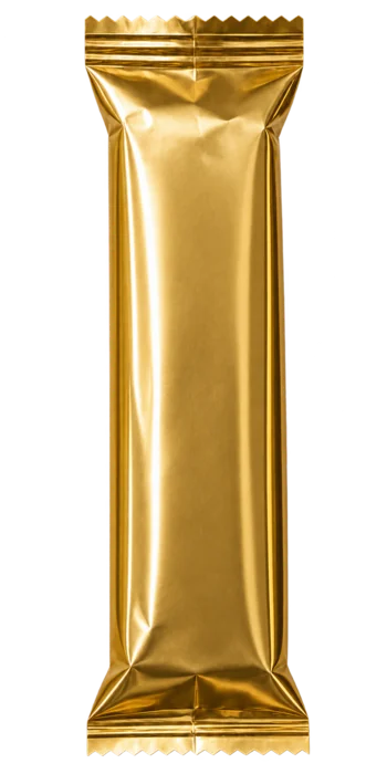 Gold-wrapped protein bar